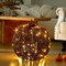 18 Inch Rattan Lighted Pumpkin Fall Decoration with LED Lights | Artificial Grapevine Pumpkin Lantern with 8 Lighting Modes | Indoor Outdoor Halloween, Thanksgiving & Harvest Porch Decor (Brown)